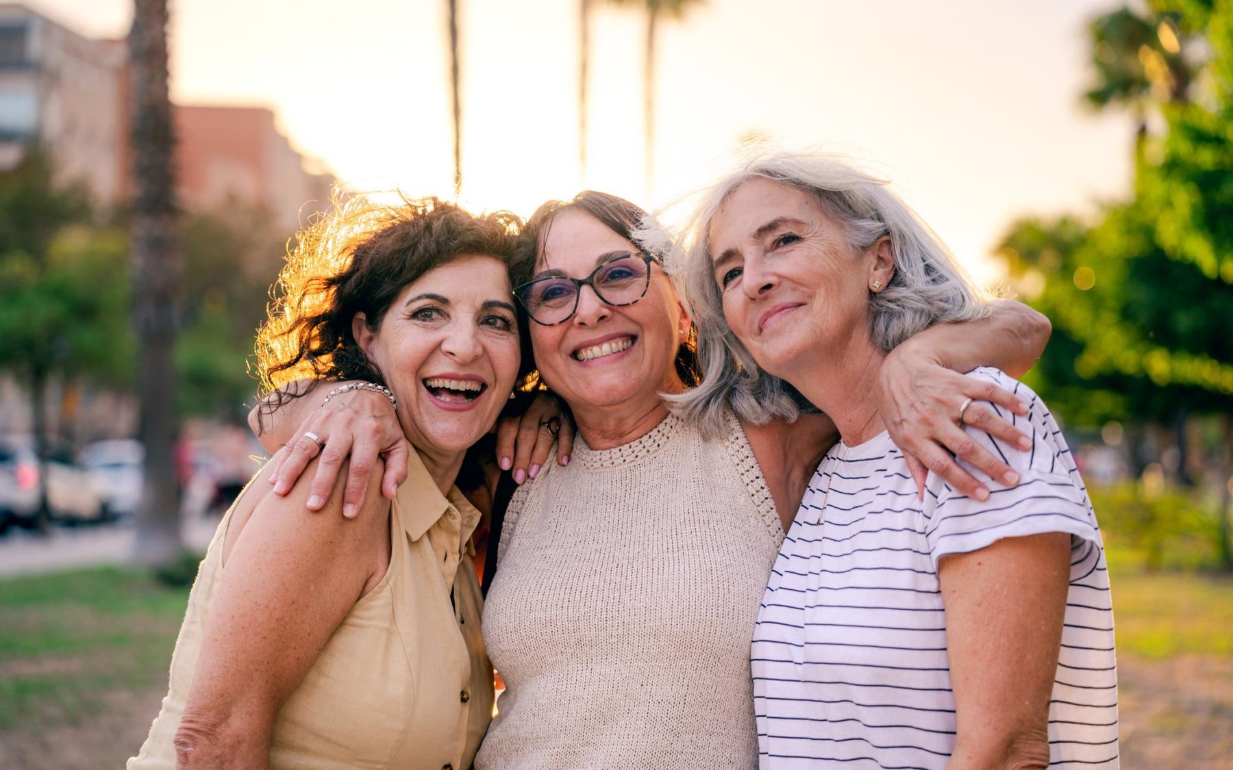 a group of women smiling