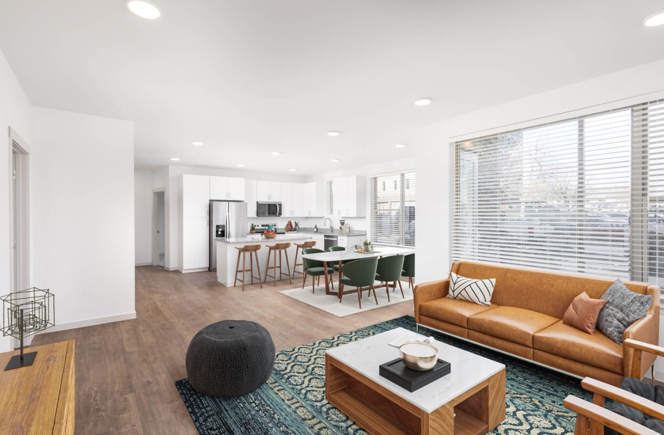 living area with easy access to other rooms