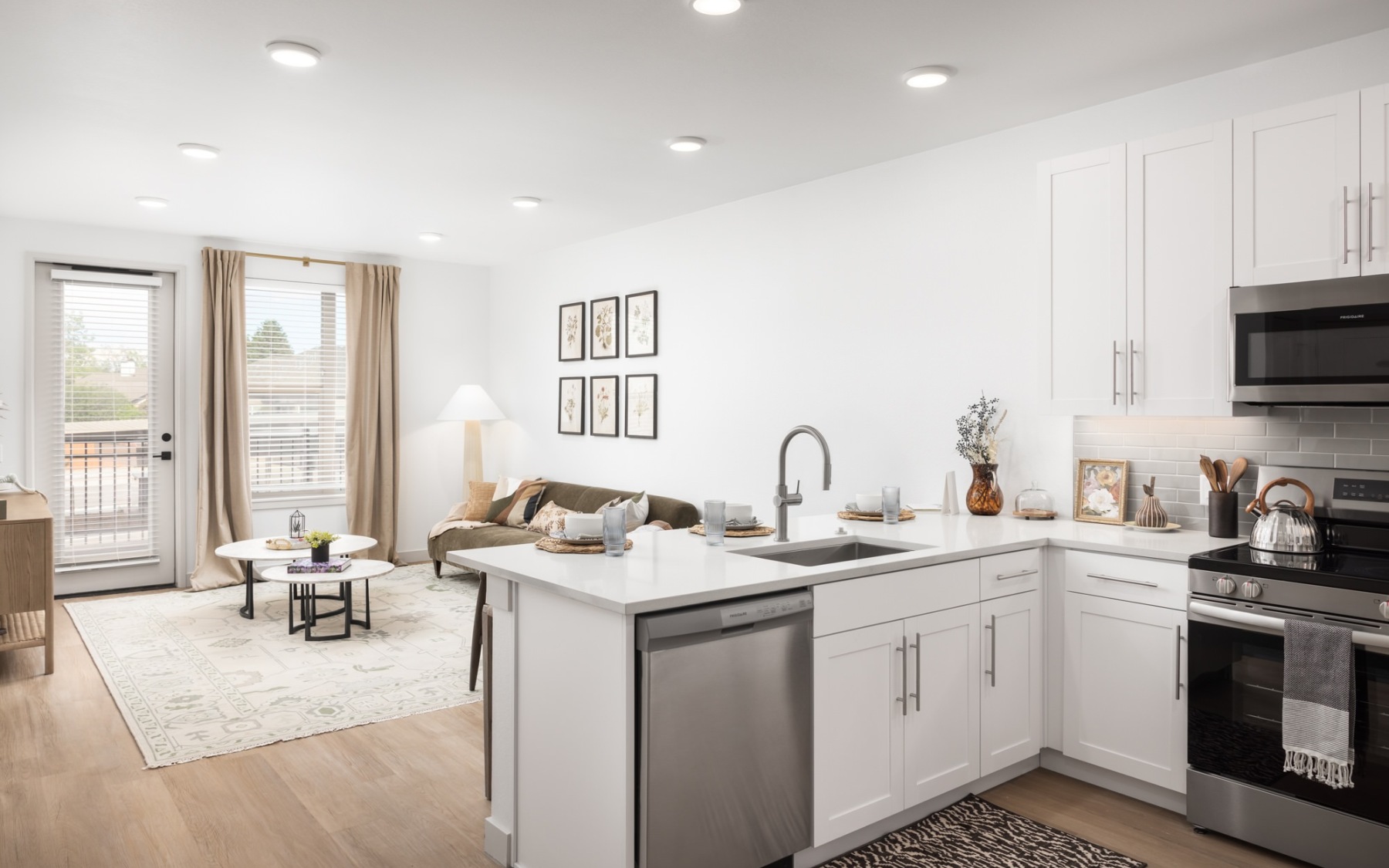 Well-lit kitchen with ample counter space