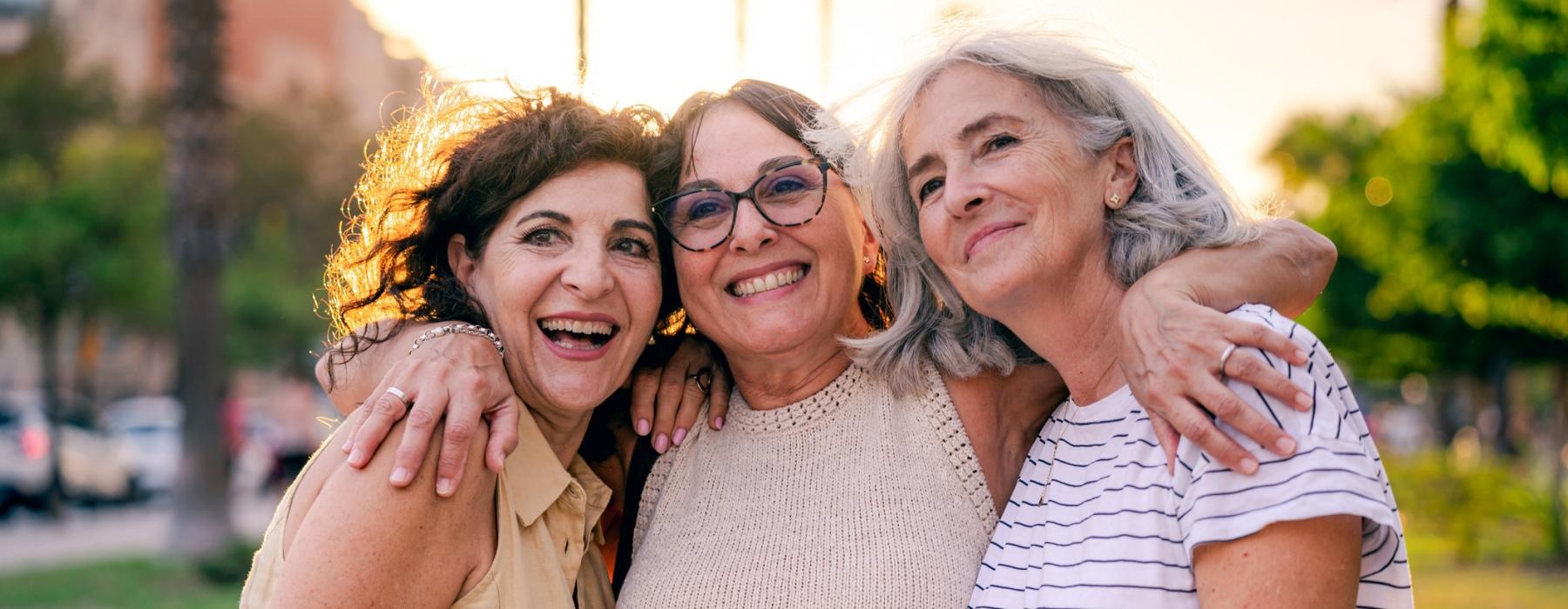 a group of women smiling