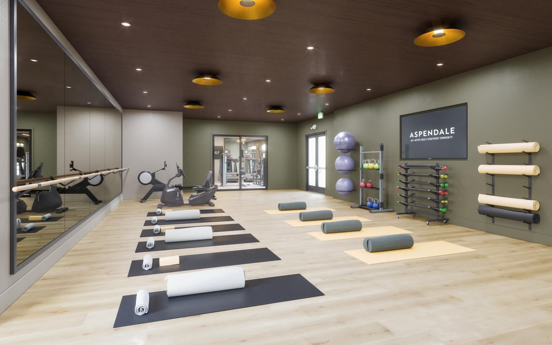 Yoga Studio yoga studio with large mirror