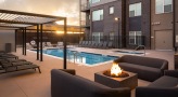firepit next to a pool