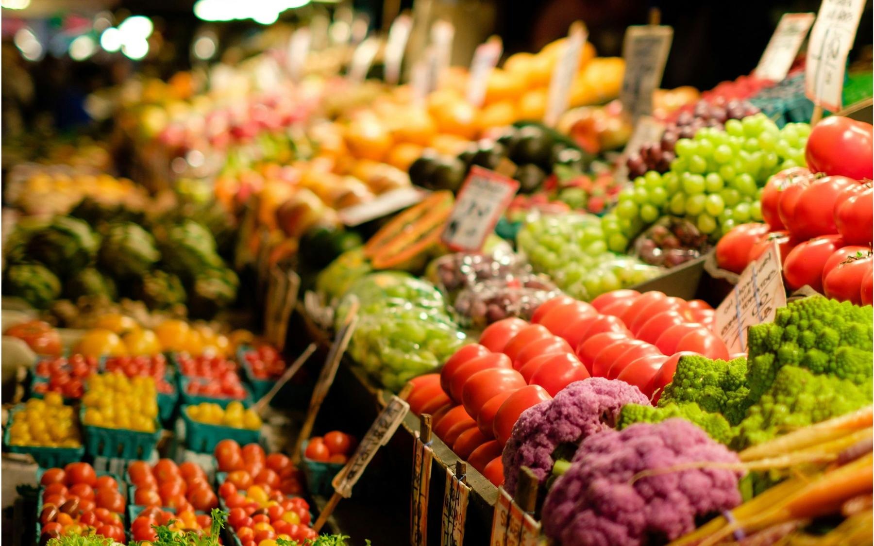 vegetable isle at a store 